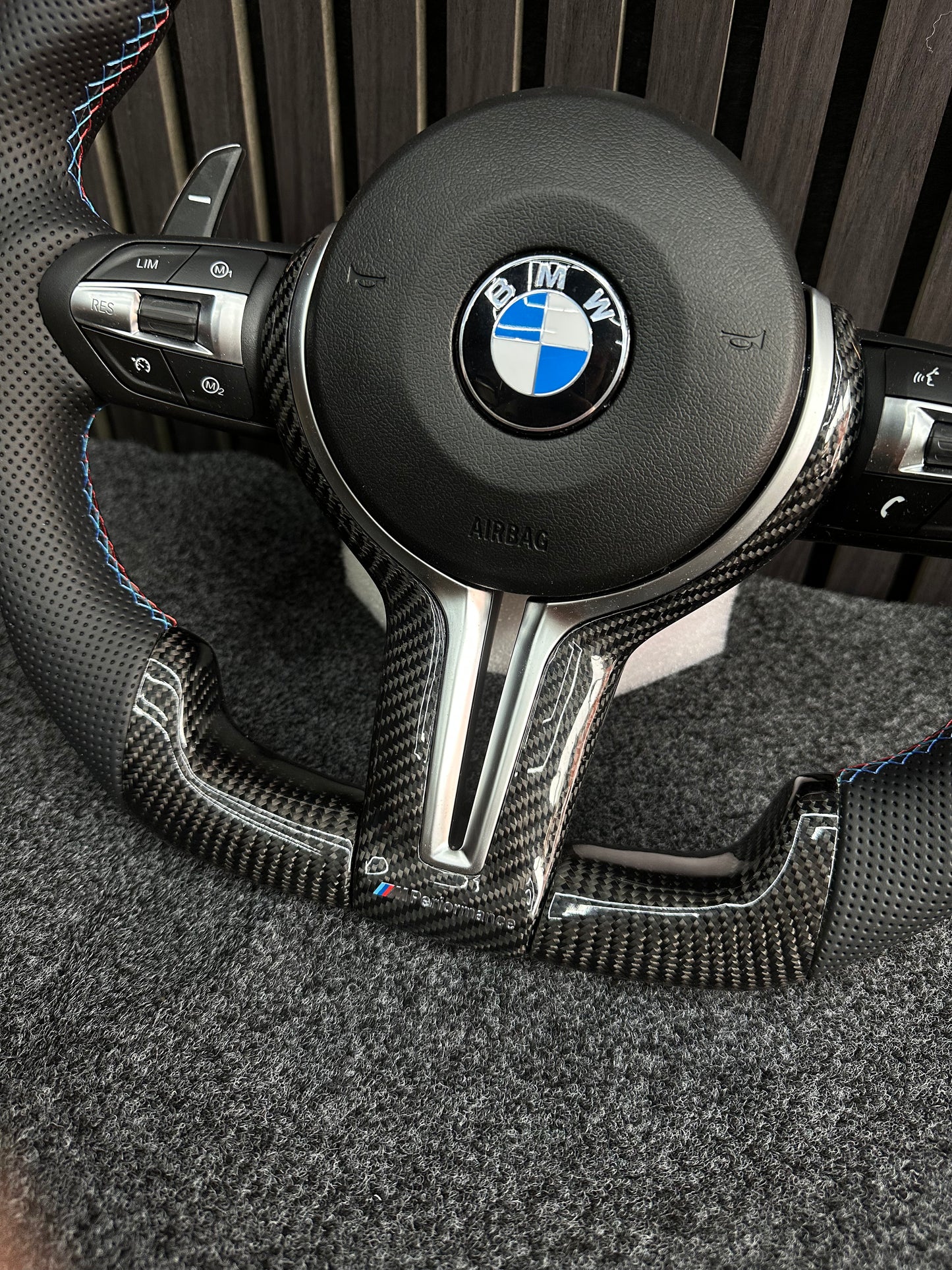 BMW FX Carbon LED flat bottom steering wheel