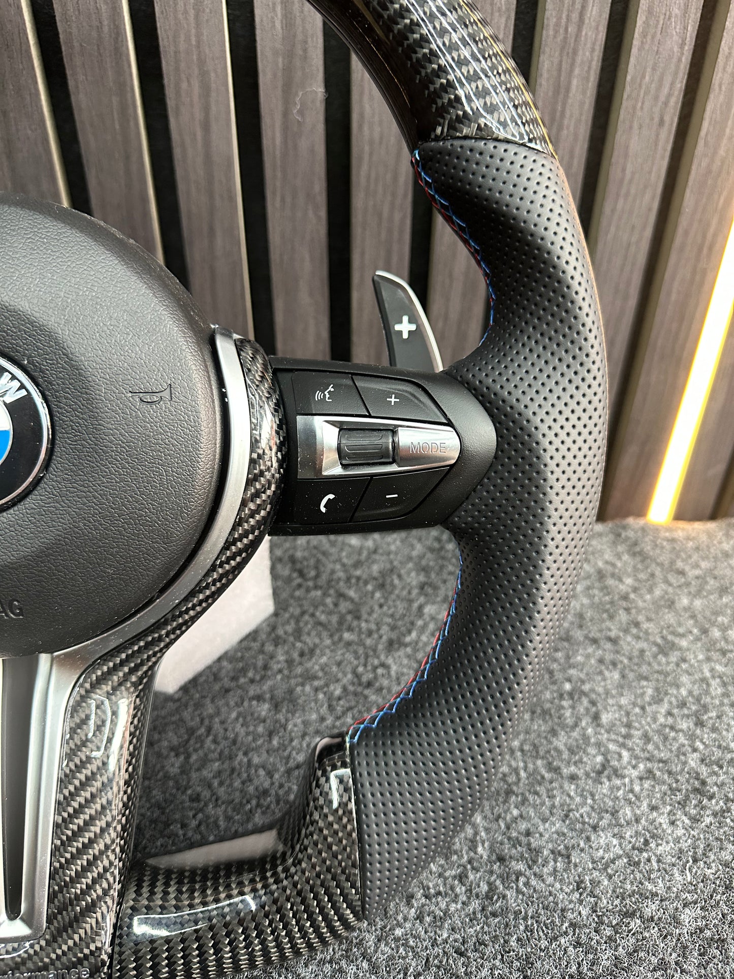 BMW FX Carbon LED flat bottom steering wheel