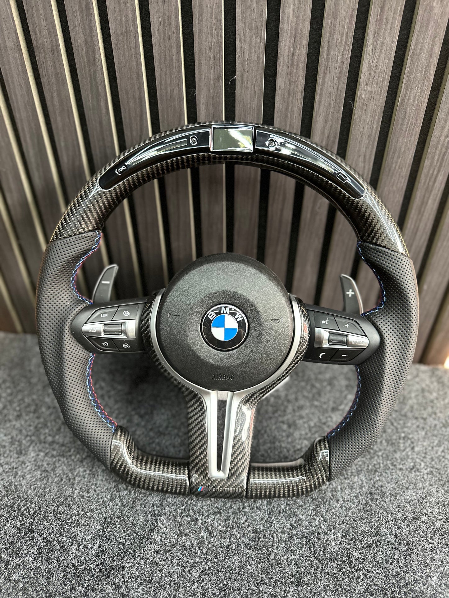 BMW FX Carbon LED flat bottom steering wheel